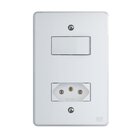 Conjunto Interruptor 4x2 | 1 Tecla Simples 10a + 1 Tomada 20a